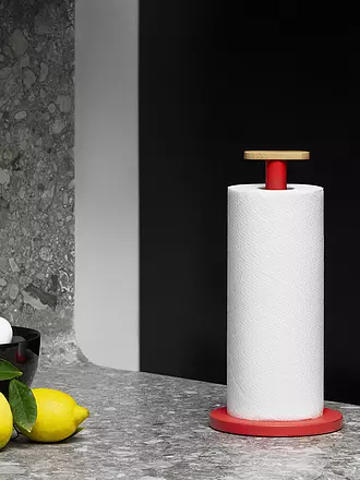 ALESSI | Rollenhalter Mattina 33cm Rot/Bambus | 